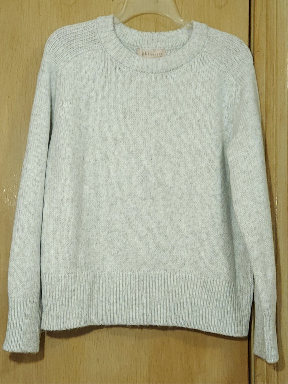NWT Philosophy Republic Clothing Sweater Womens Lrg Gray Heather Crew Pullover